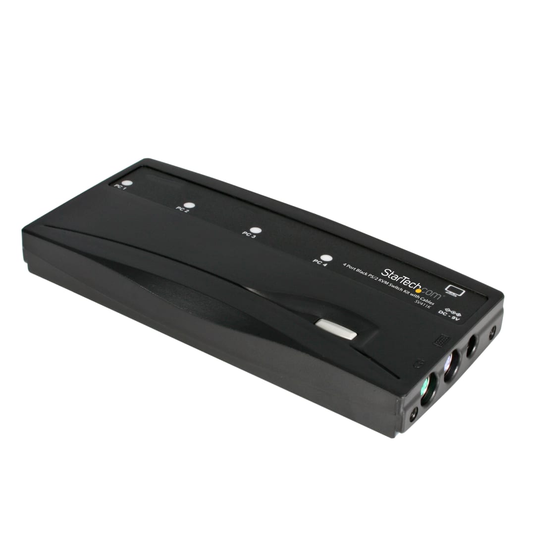 4 Port Compact KVM CPU switch w cables