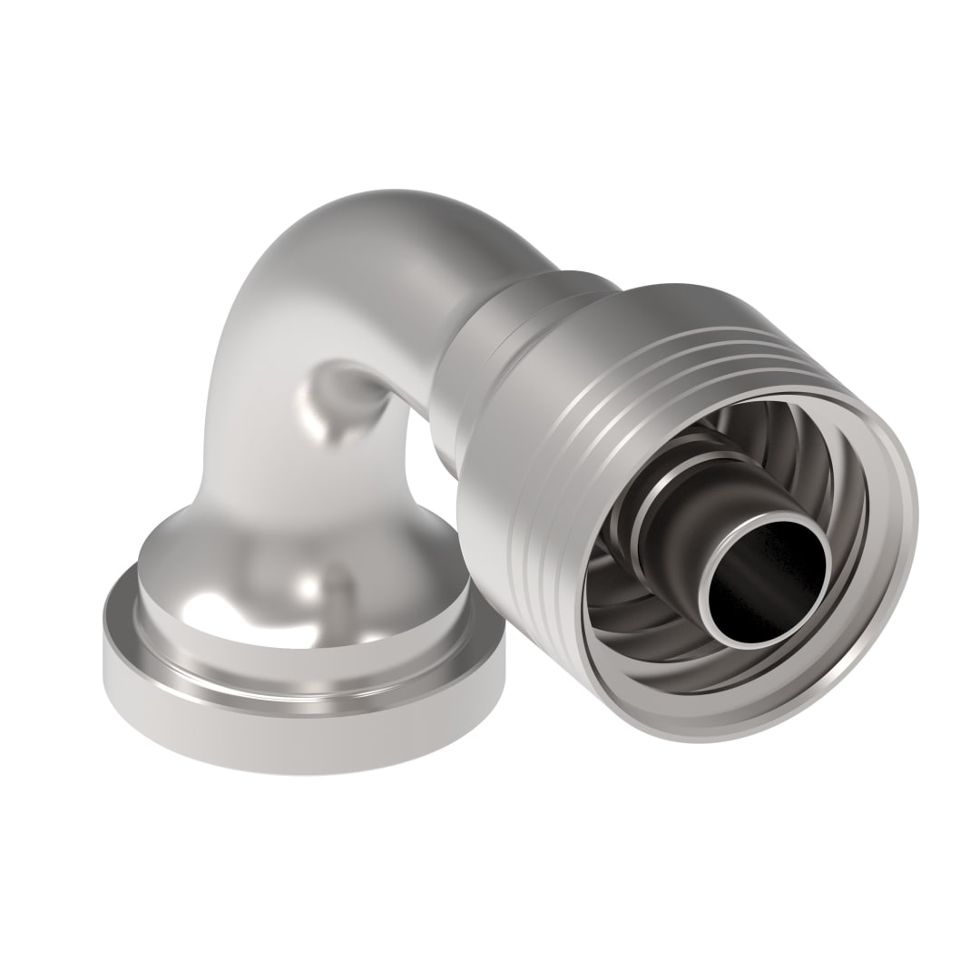 Aeroquip 1in Cd61 Flng 90d X 1 1/4 4-Way Hose Fitting