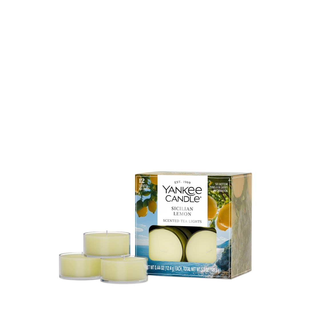 Yankee Candle Scented Tealight Candles, 12-Pack, Sicilian Lemon Mini Candles