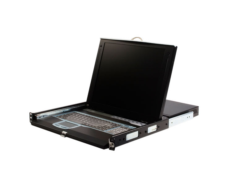 1U 17in Rackmount LCD IP KVM Console with Integrated 16 Port IP KVM Switch