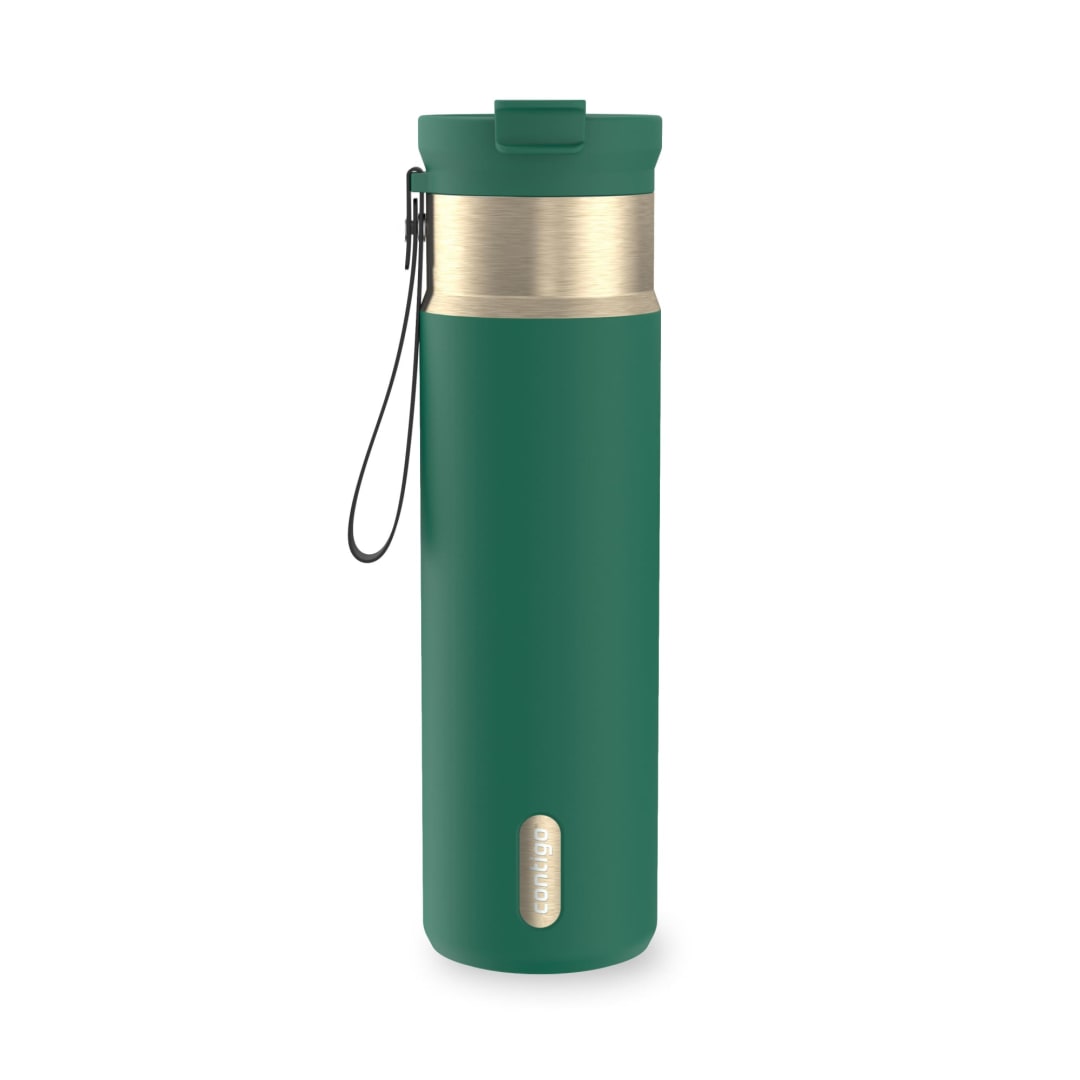 Contigo DualSip 24 oz Leakproof Insulated Water Bottle with Carrying Strap and 2-Way Lid