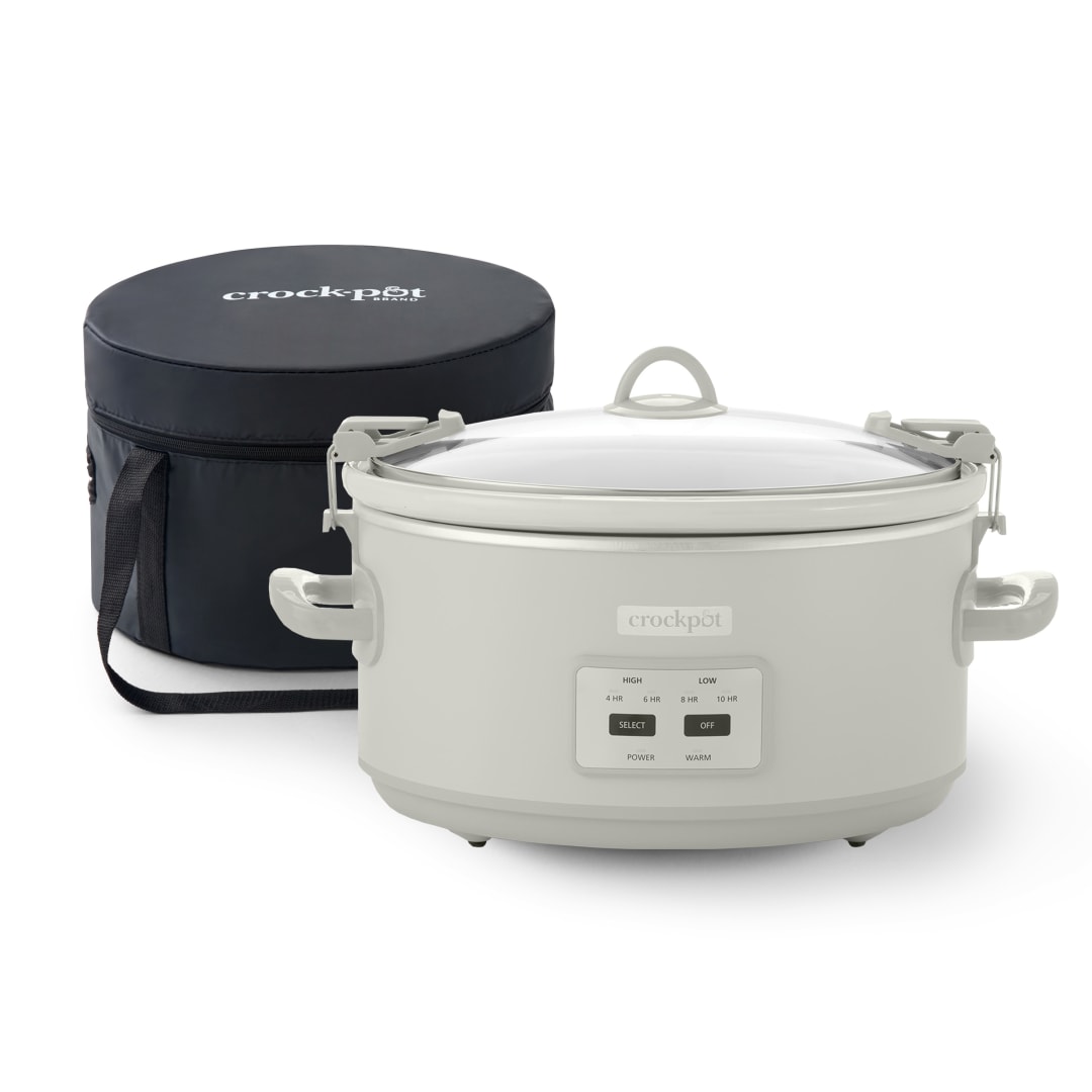 Crock-Pot® 7 Qt. Cook & Carry Programmable Slow Cooker with Carry Bag, Oat Milk Cream