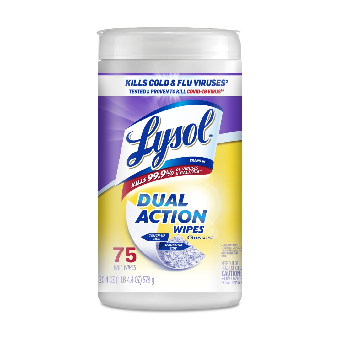 LYSOL® Dual Action Wipes - 6/75 ct.