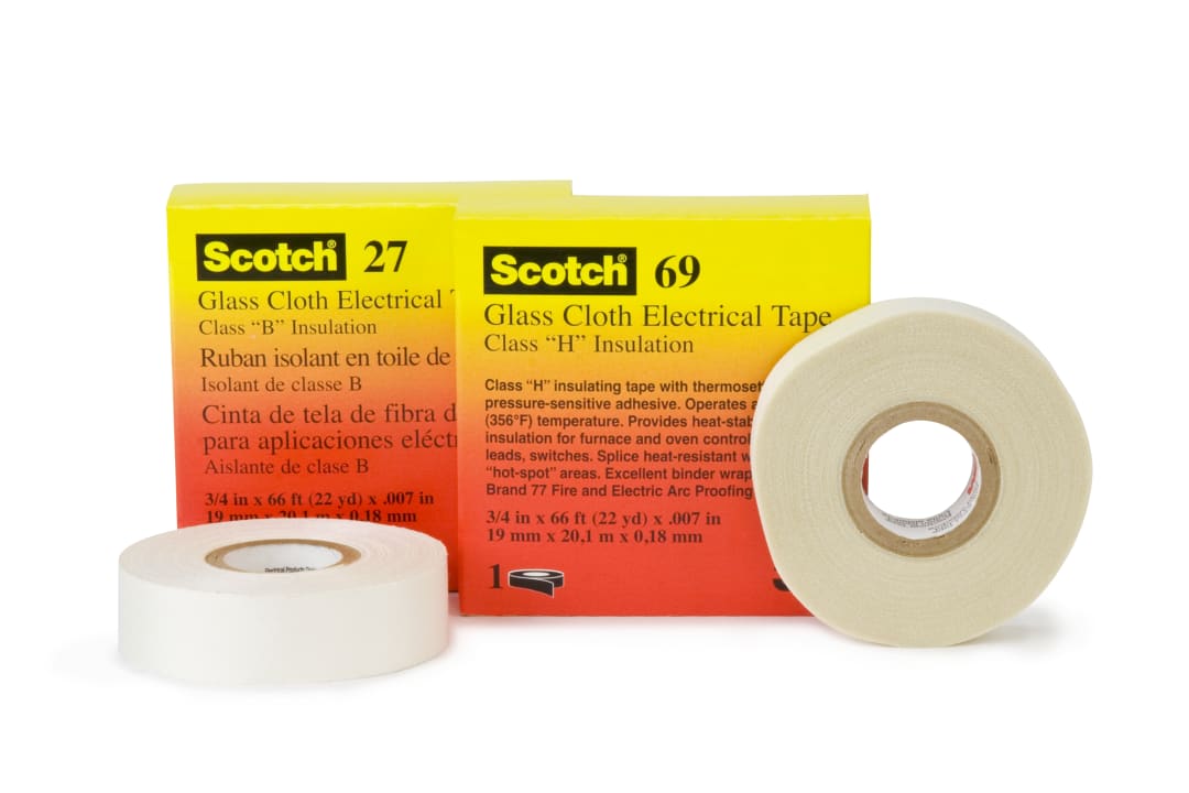 Scotch® Cam Kumaş Elektrik Bandı 69, 1219 mm x 33 m x 0.18 mm, trimlenmemiş 1 kenar, her kutuda 1 rulo