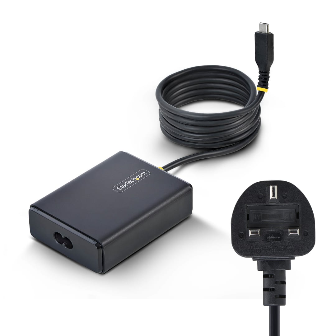 100W, Adapter Brick, 1x 2m USB-C Tethered Cable, Black, UK
