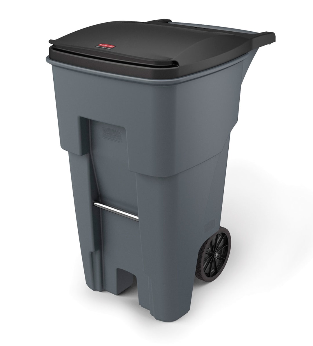 Rubbermaid Commercial Products 65 Gallon Rollout Trash Can, Gray