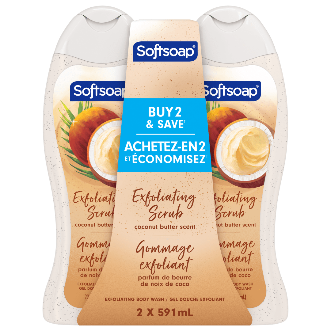 Softsoap Exfoliating Body Wash, Coconut Butter Scrub, 591 mL (2pk)