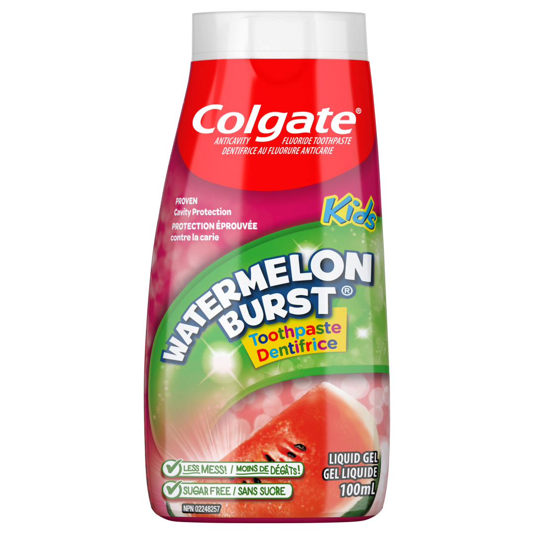 Colgate Liquid Gel 2-in-1 Kids Watermelon Burst Toothpaste and Mouthwash, 100 mL, 12 Pack