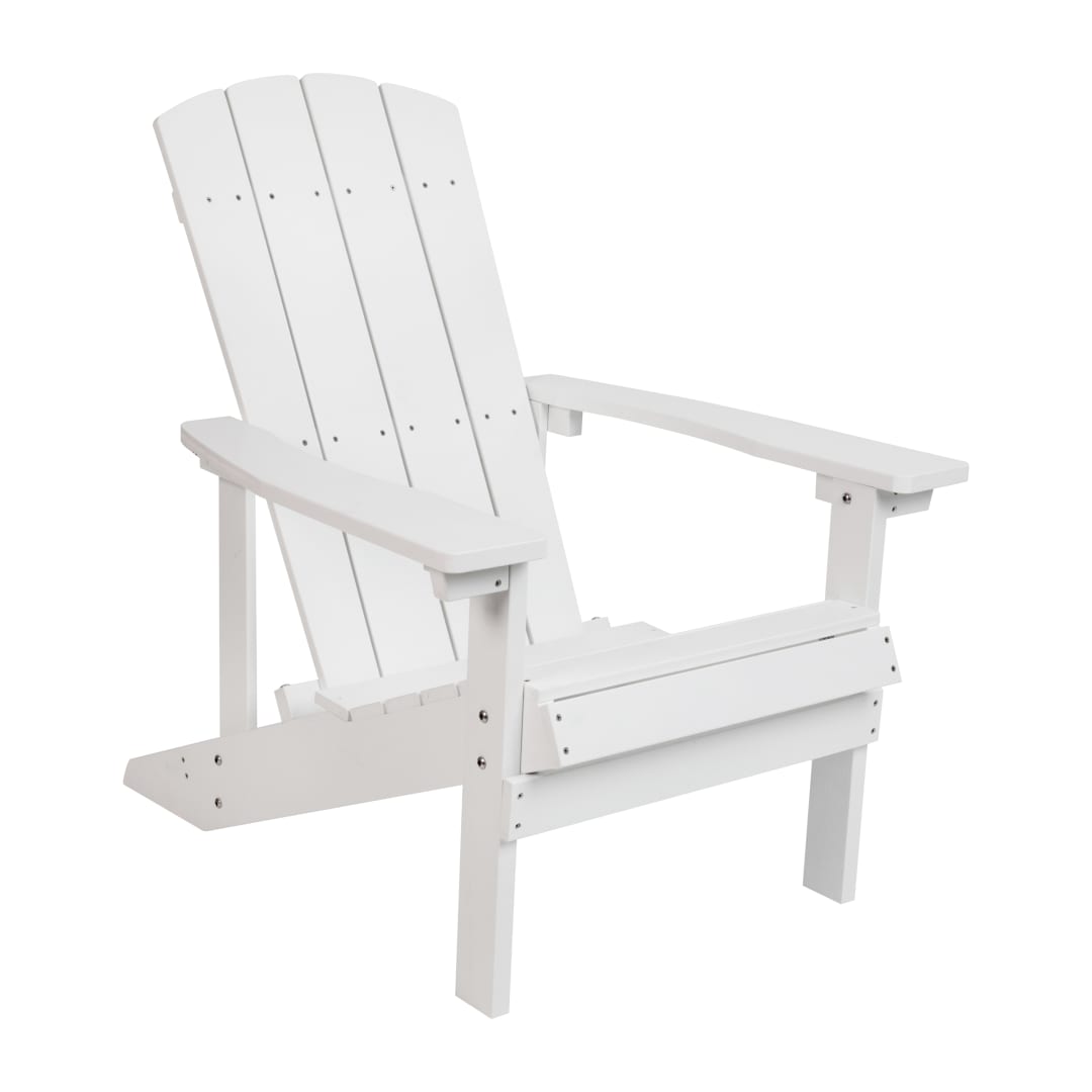 Charlestown Commercial All-Weather Poly Resin Wood Adirondack Chair in White