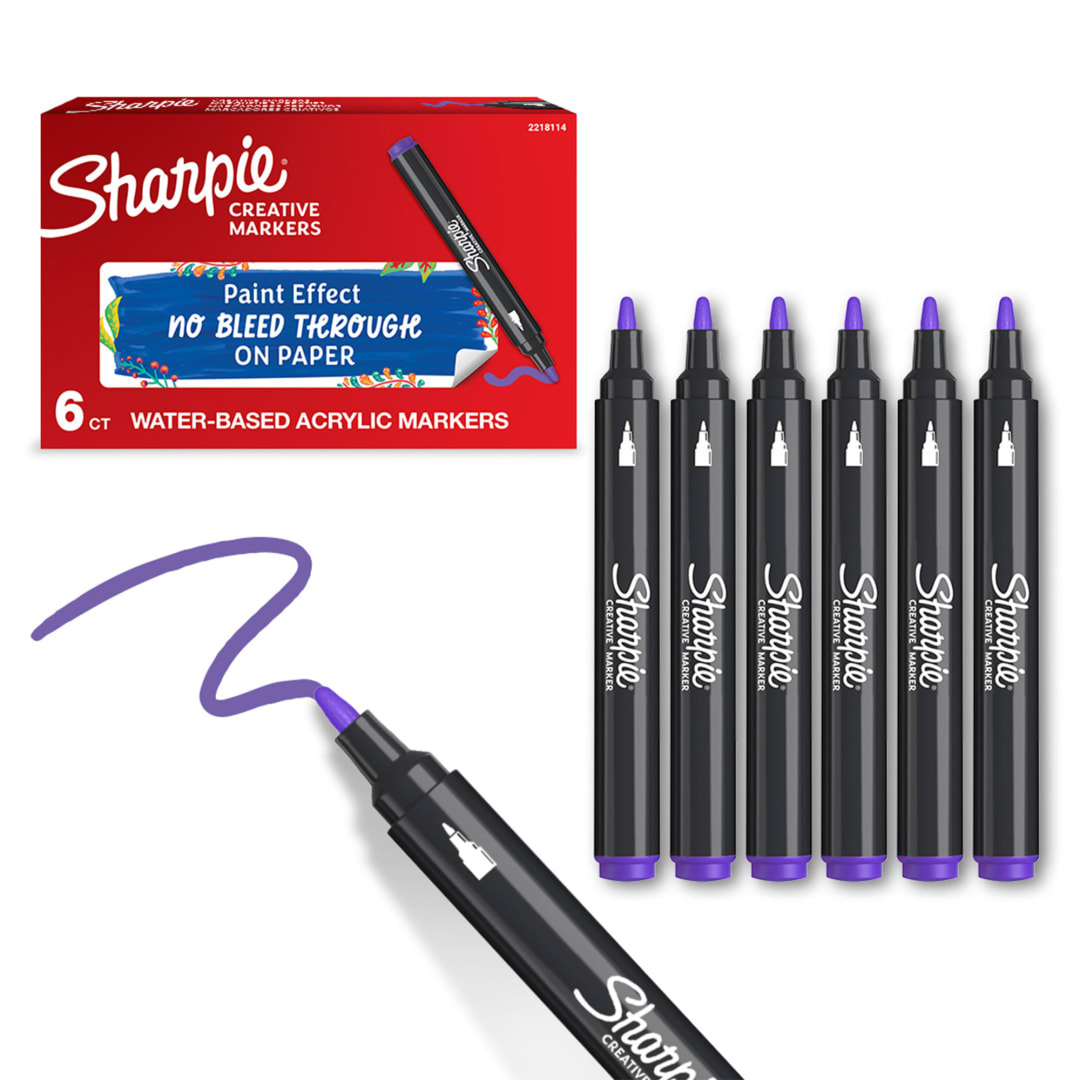 Sharpie Creative Marker, Water-Based Acrylic Marker, Bullet Tip, Lilac, 1 Count
