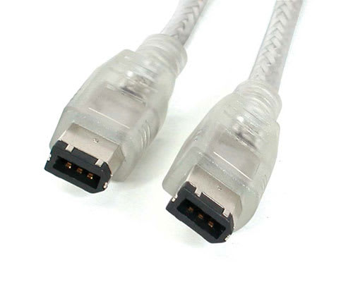 15 ft Transparent Firewire Cable 6-6 Pin