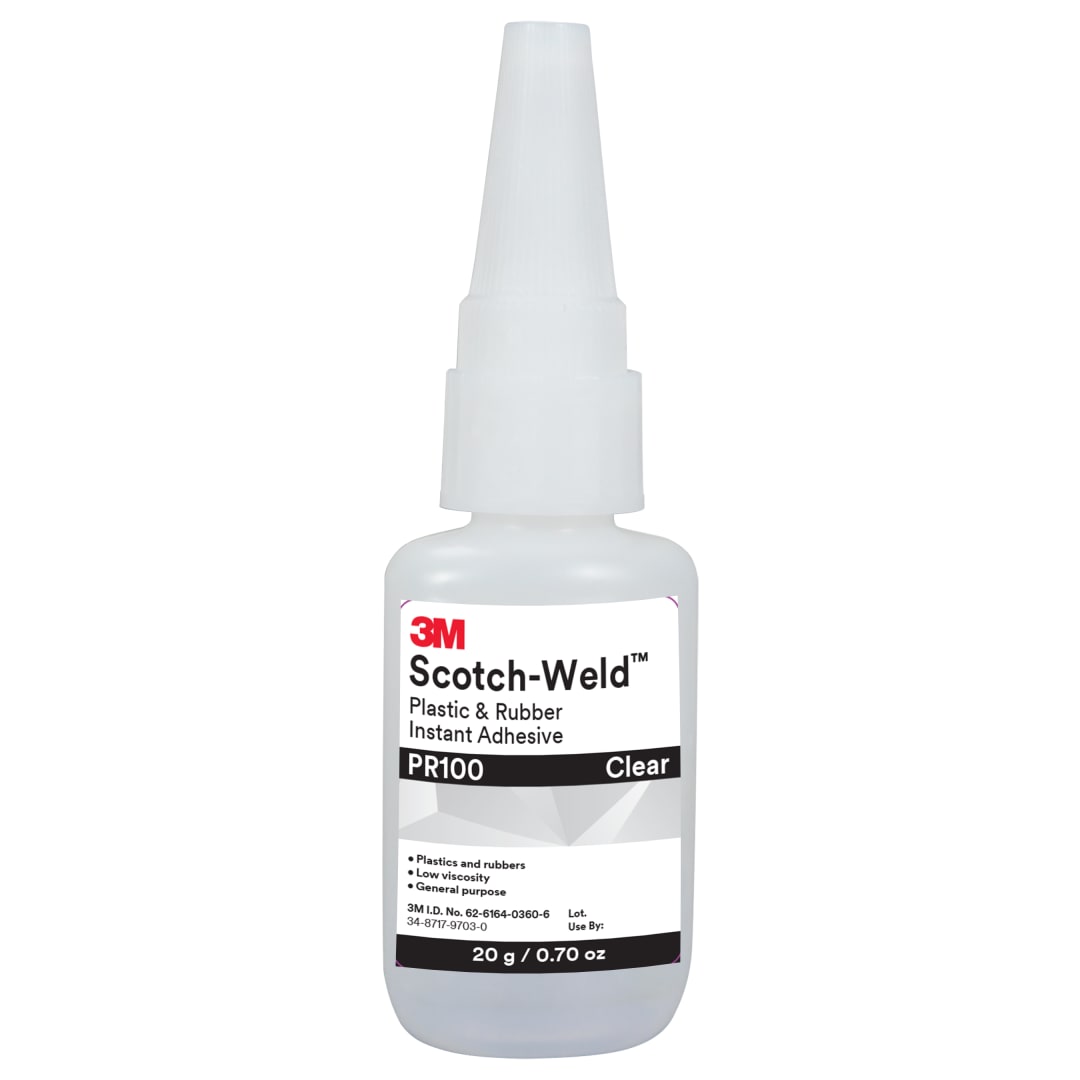 3M™ Scotch-Weld™ Plastik ve Kauçuk Hızlı Yapıştırıcı PR100, Şeffaf, 10 x 50 g