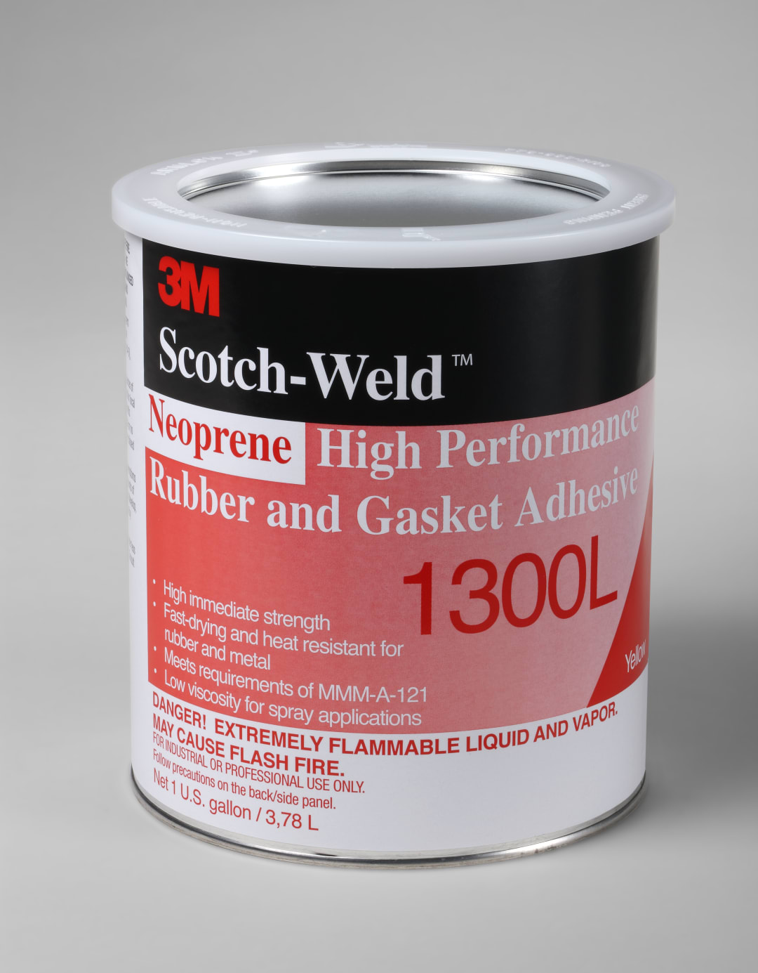 3M™ Neopren Yüksek Performanslı Kauçuk ve Conta Yapıştırıcısı 1300L, Sarı, 1 L