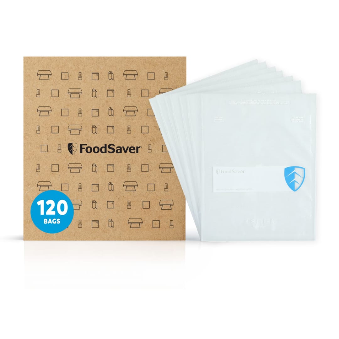 FoodSaver Pint Vacuum Seal Bags, 120 Count Pre-Cut BPA-Free Freezer Bags, Align to Seal & Tear to Open for Food Storage, Sous Vide, and Meal Prep