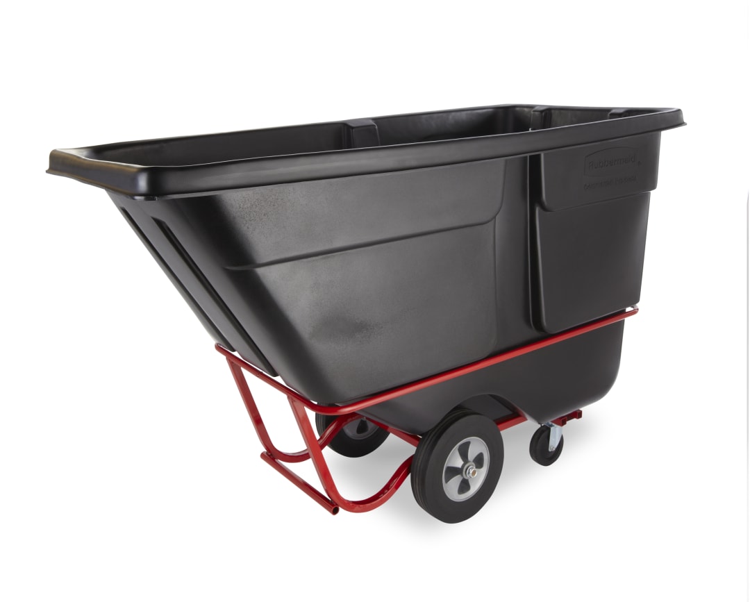 BRUTE Tilt Dump Truck/Trash Cart/Garbage Collection/Recycling, 1 Cubic Yard, Waste Collection, 1,250 lbs. Capacity, Black, Office/Warehouse/Facility Management (FG131500BLA)