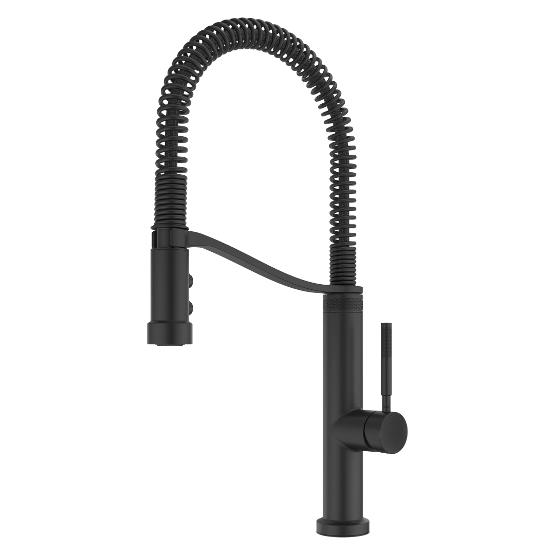 Bruton Culinary 1-Handle Pull-Down Kitchen Faucet in Matte Black