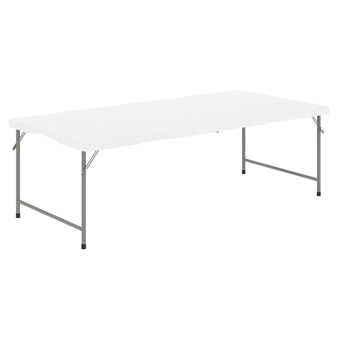 Paige 30x60 Kid's Granite White Bi-Fold Plastic Folding Table with Carrying Handle