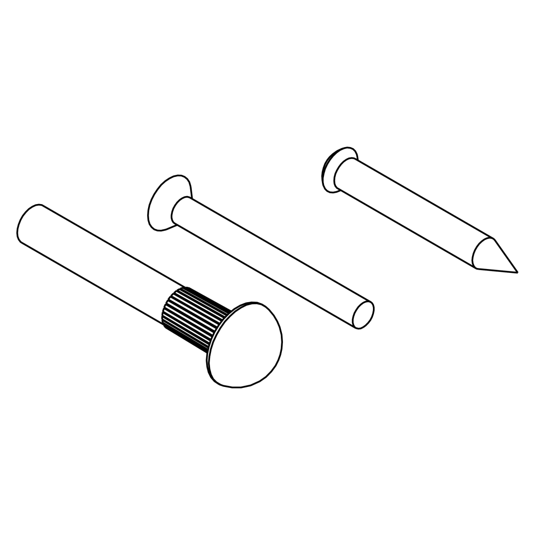 Sex Nut Set &amp; Wood Screw for Handleset in Polished Brass or Antique Brass Finish