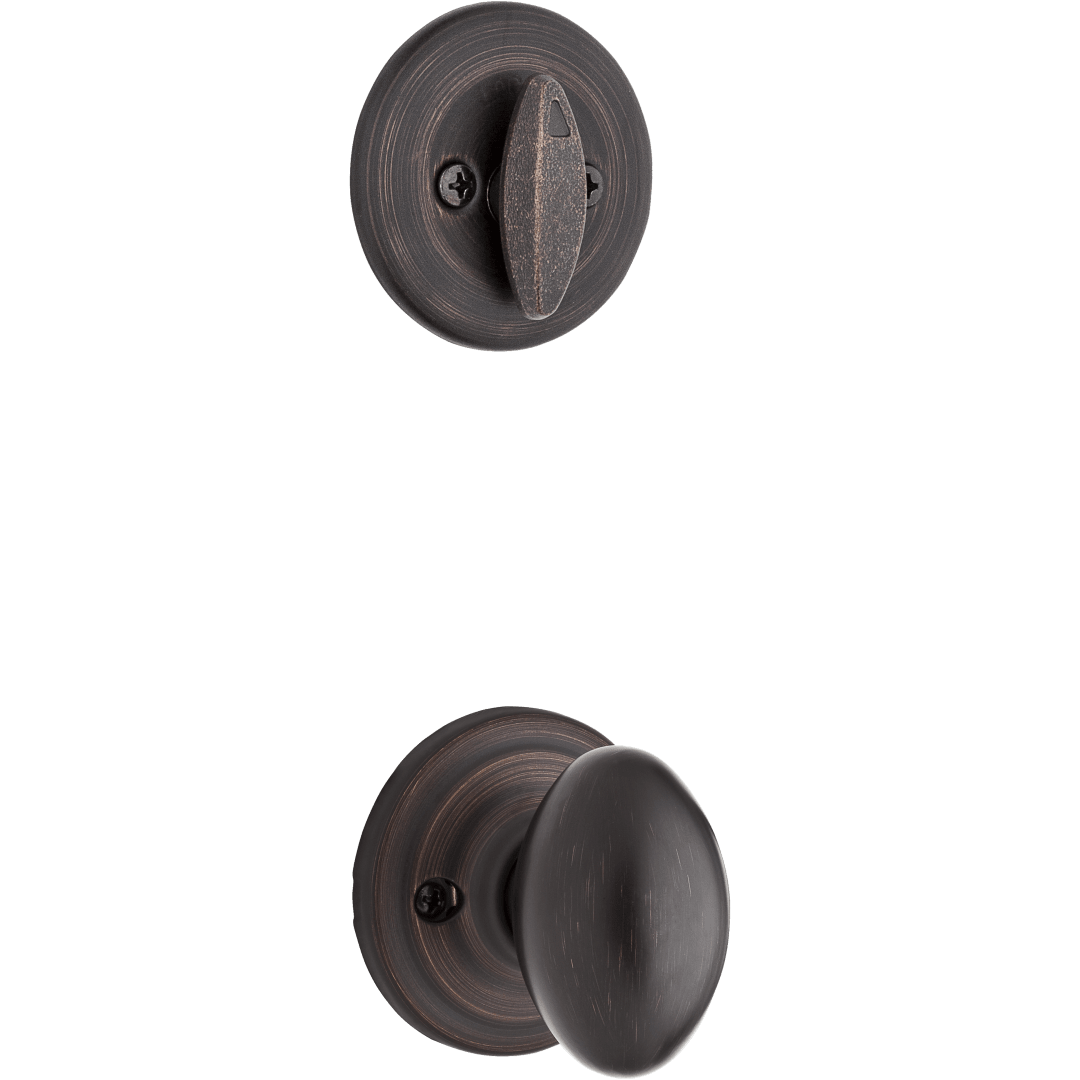 604 Single Cylinder Interior Pack w/Laurel Knob for Kwikset Series Handlesets in Venetian Bronze