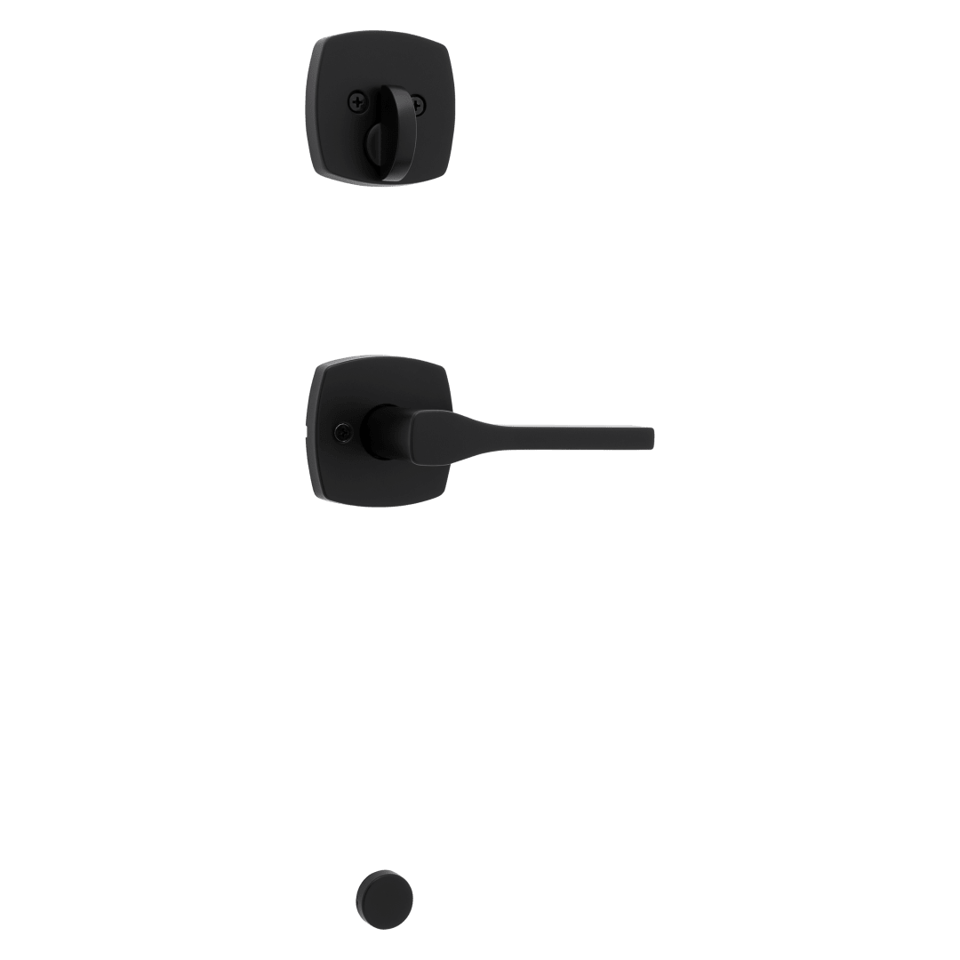Tripoli Interior Pack Lever with Soft Modern Rose in Matte Black