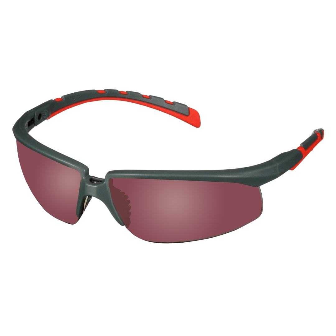 3M™ Solus™ 2000 Series, Grey/Red Temples, Red Mirror Anti-Scratch lens, S2024AS-RED