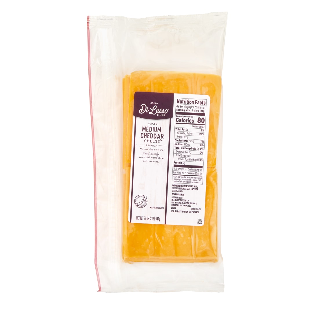 DI LUSSO Wisconsin Medium Cheddar Cheese Sliced