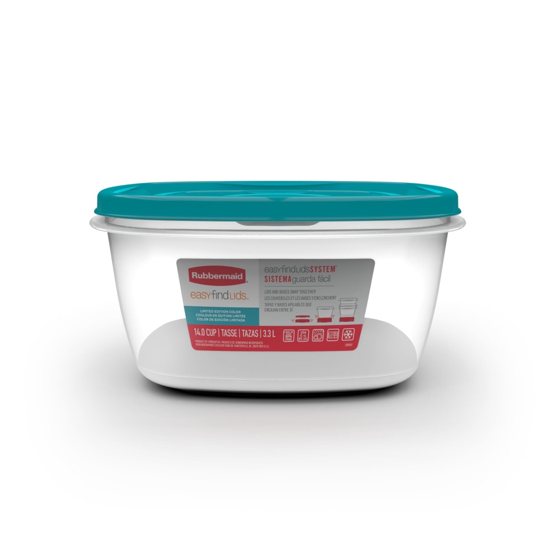 Rubbermaid® EasyFindLids™ 14 Cup Food Storage Container with Vents, Special-Edition Turquoise Spell Blue