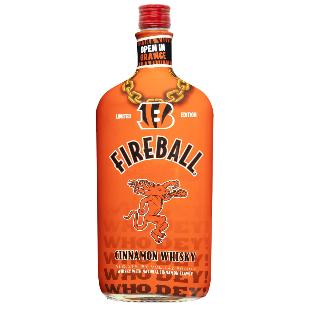 Fireball Who Dey Bengals Stripes Cinnamon Whisky 750ml 42 Proof