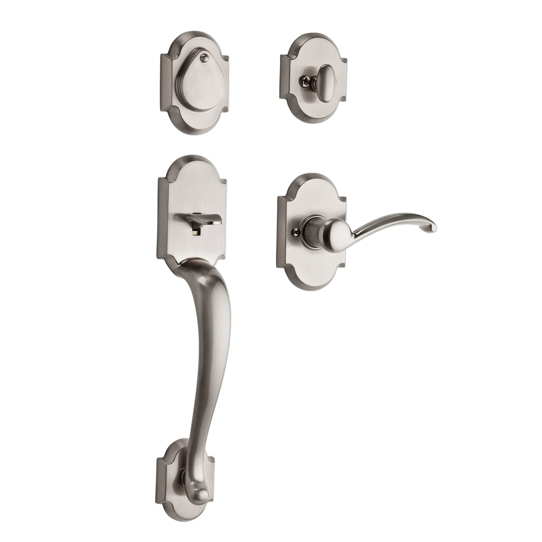Austin Single Cylinder Handleset w/Austin Lever featuring SmartKey Security™ in Satin Nickel