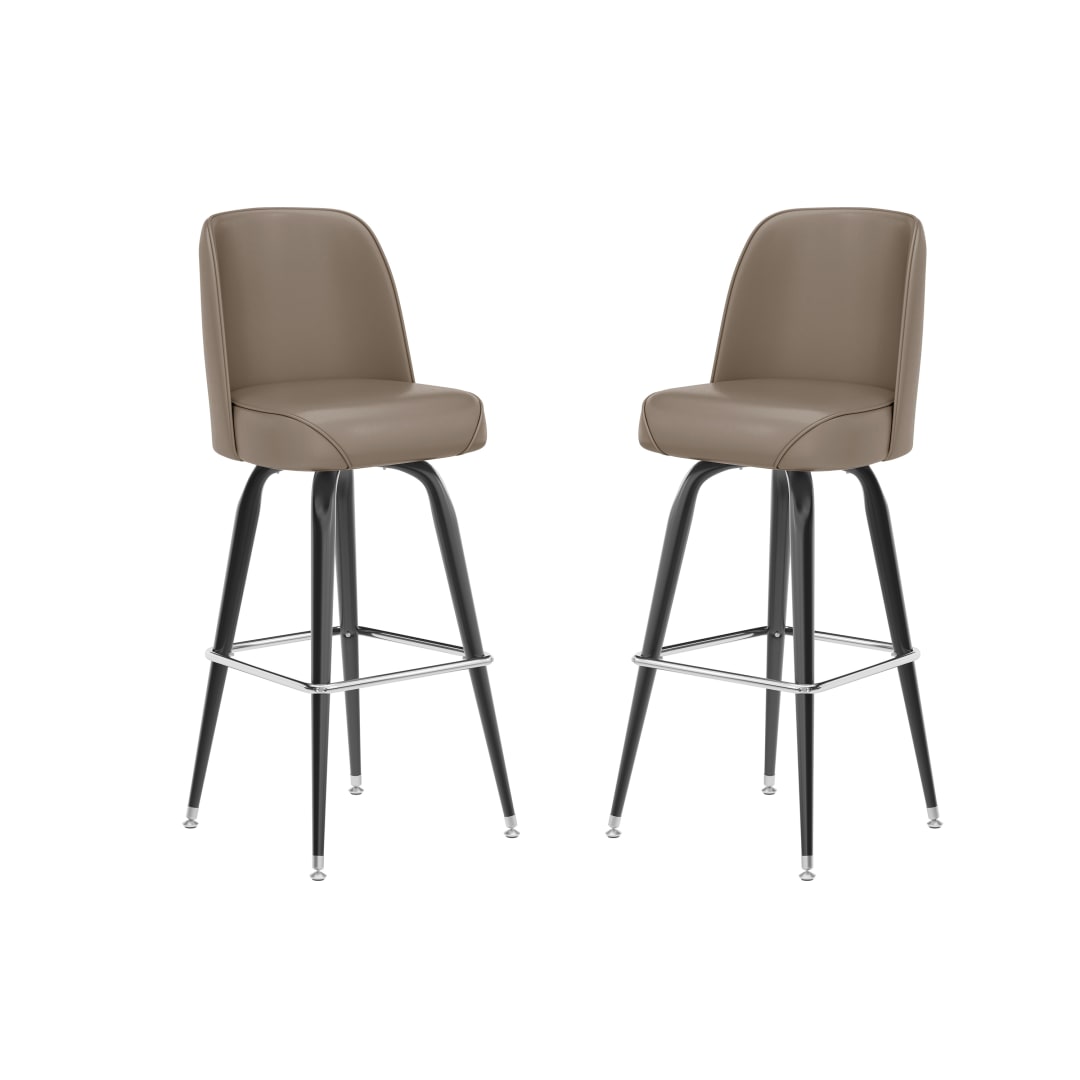 James 2 Pack Commercial Grade Metal Barstool with Beige Swivel Bucket Seat