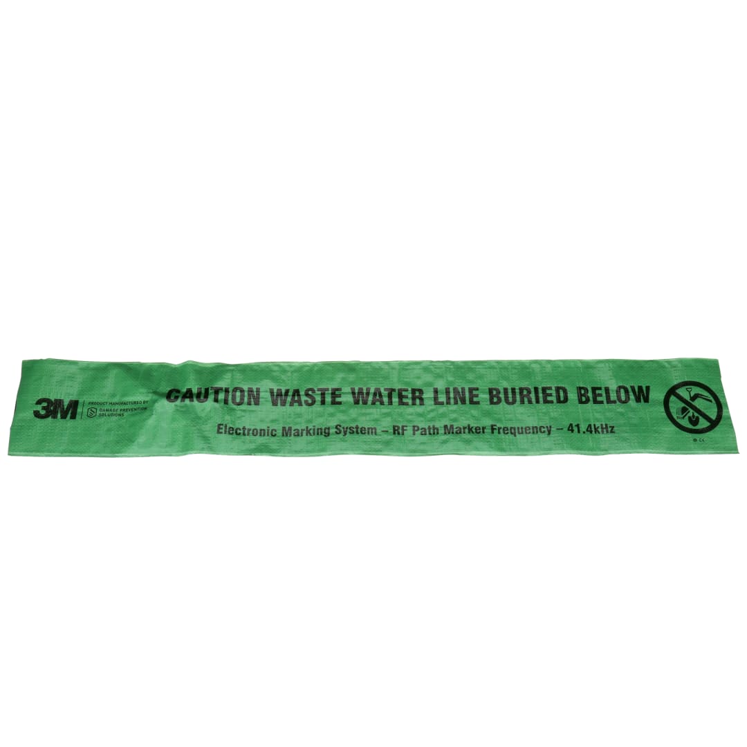 3M™ Electronic Marking System (EMS) Gefahrenwarnband 7904, grün, 152 mm, Wasser, 152-m-Rolle, 1 Rolle pro Packung