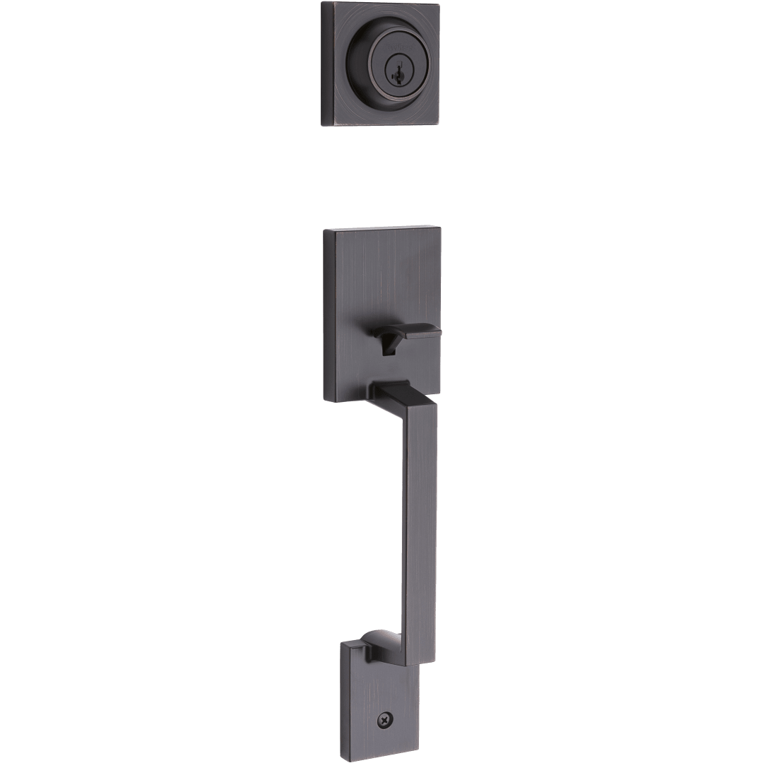Amador Single Cylinder Exterior Only Handleset featuring SmartKey Security™ in Venetian Bronze
