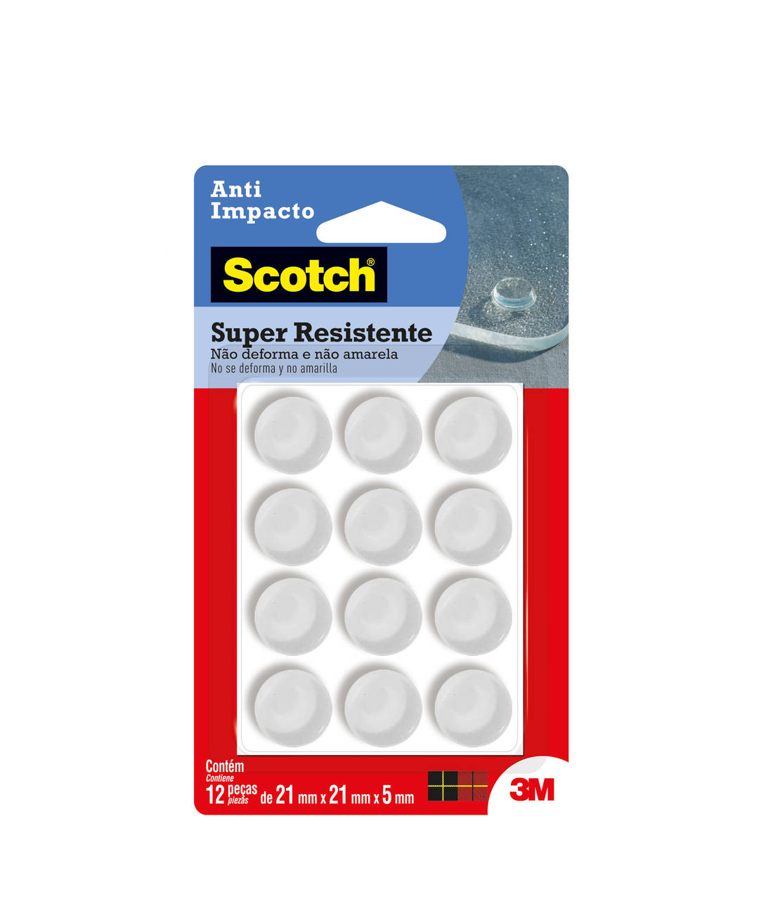 Protetor Anti-Impacto 3M™ Scotch™ Redondo, Extra Grande, 12 Unidades