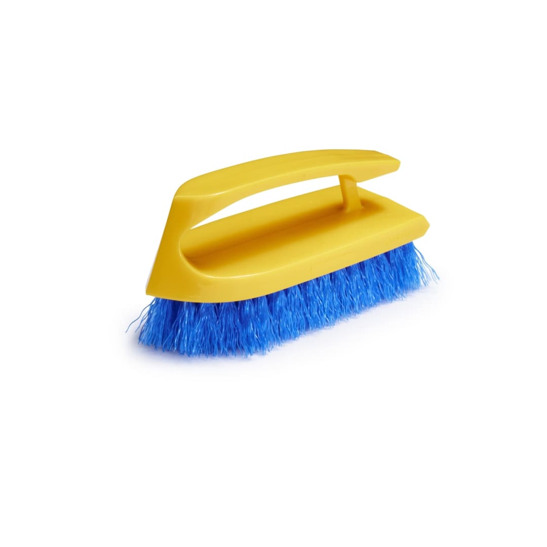 6" Iron Handle Scrub Brush, Polypropylene Fill, Cobalt