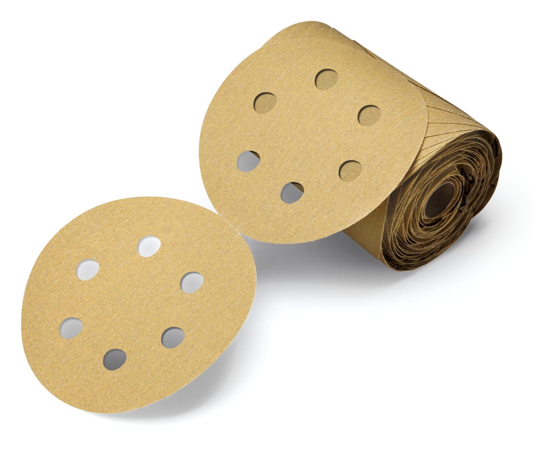 3M™ Stikit™ Paper Disc Roll 236U, 152 mm x NH 6 Hole, P150 C-weight, D/F, Die 600FH, 100 Discs/Roll, 4 Rolls/Case