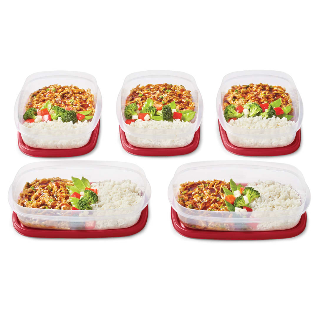 Rubbermaid® EasyFindLids™ Meal Prep Containers, One Compartment, 5.5 Cup, 5 Pack