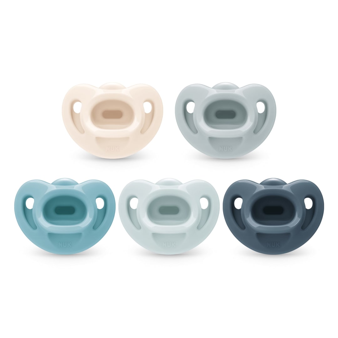 NUK® First Choice Comfy™ 100% Silicone Pacifier, Mixed Blues, 0-6 months, 5 pack