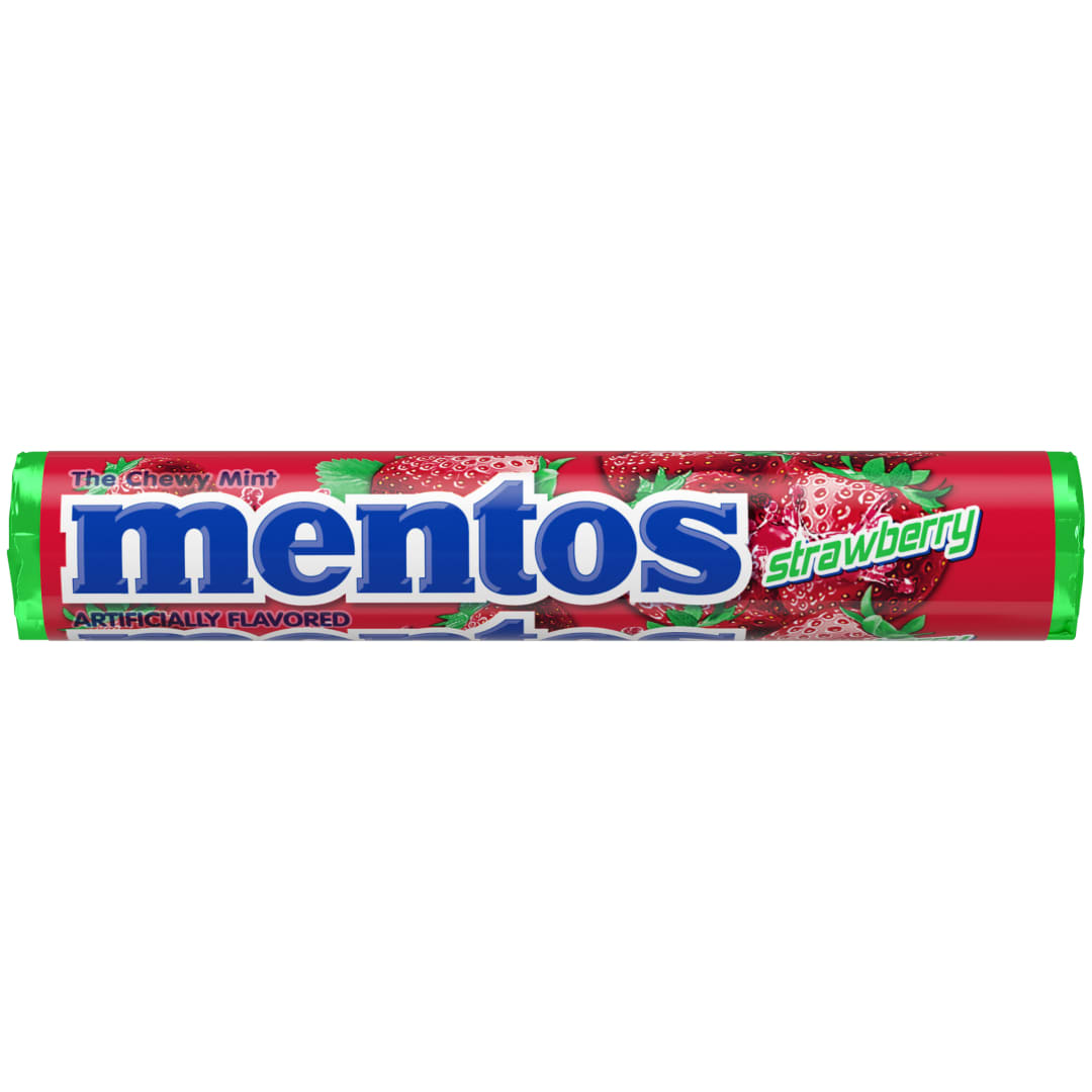 Mentos Chewy Mints Strawberry 11 pc Single Roll