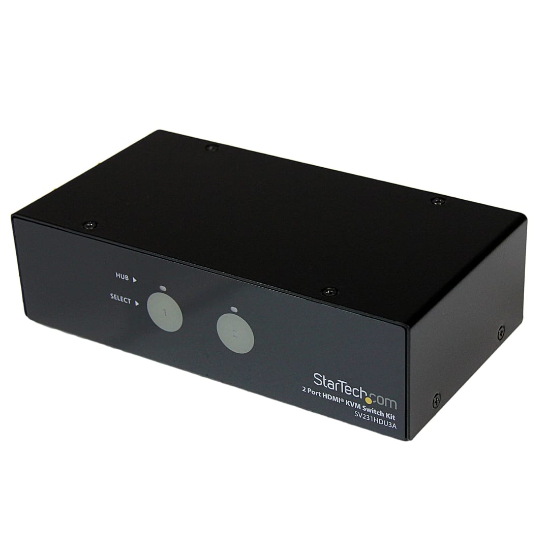 2 Port HDMI KVM Switch w/ USB 3.0 Hub &amp; Cables