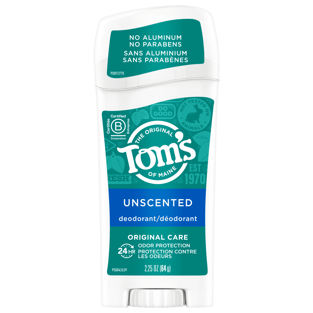 Tom's of Maine Original Care Natural Deodorant, Unscented, 2.25 oz. 6-Pack