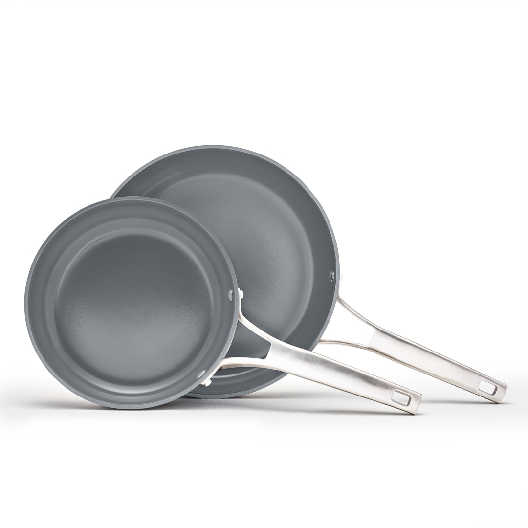 Calphalon®  Premier Ceramic Nonstick 8" and 10" Frying Pan Set, Mushroom Grey