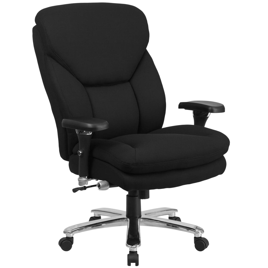 HERCULES Series 24/7 Intensive Use Big &amp; Tall 400 lb. Rated Black Fabric Executive Ergonomic Office Chair with Lumbar Knob
