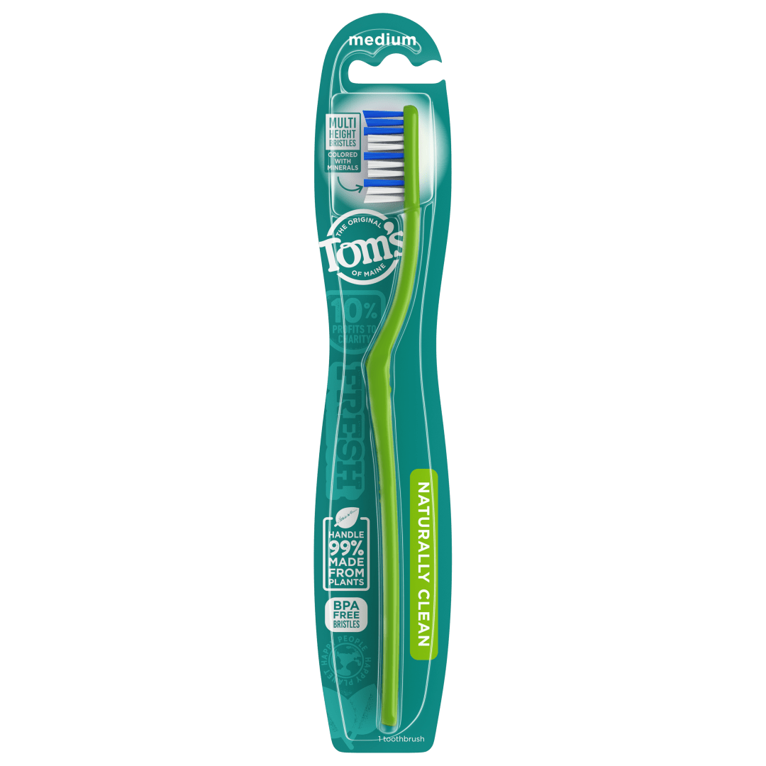 Tom's of Maine Naturally Clean Toothbrush, Medium, 6-Pack