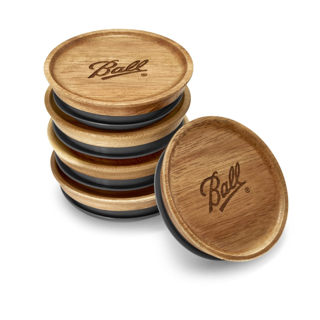 Ball® Wooden Storage Lids, Regular Mouth, Ball® Jar Lids, 5 Pack
