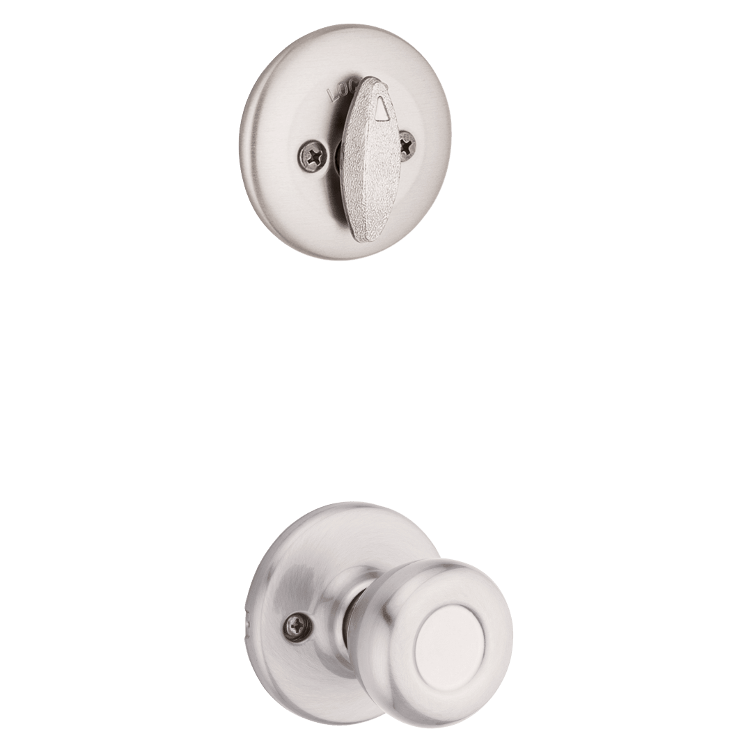 604 Single Cylinder Interior Pack w/Tylo Knob for Kwikset Series Handlesets in Satin Nickel