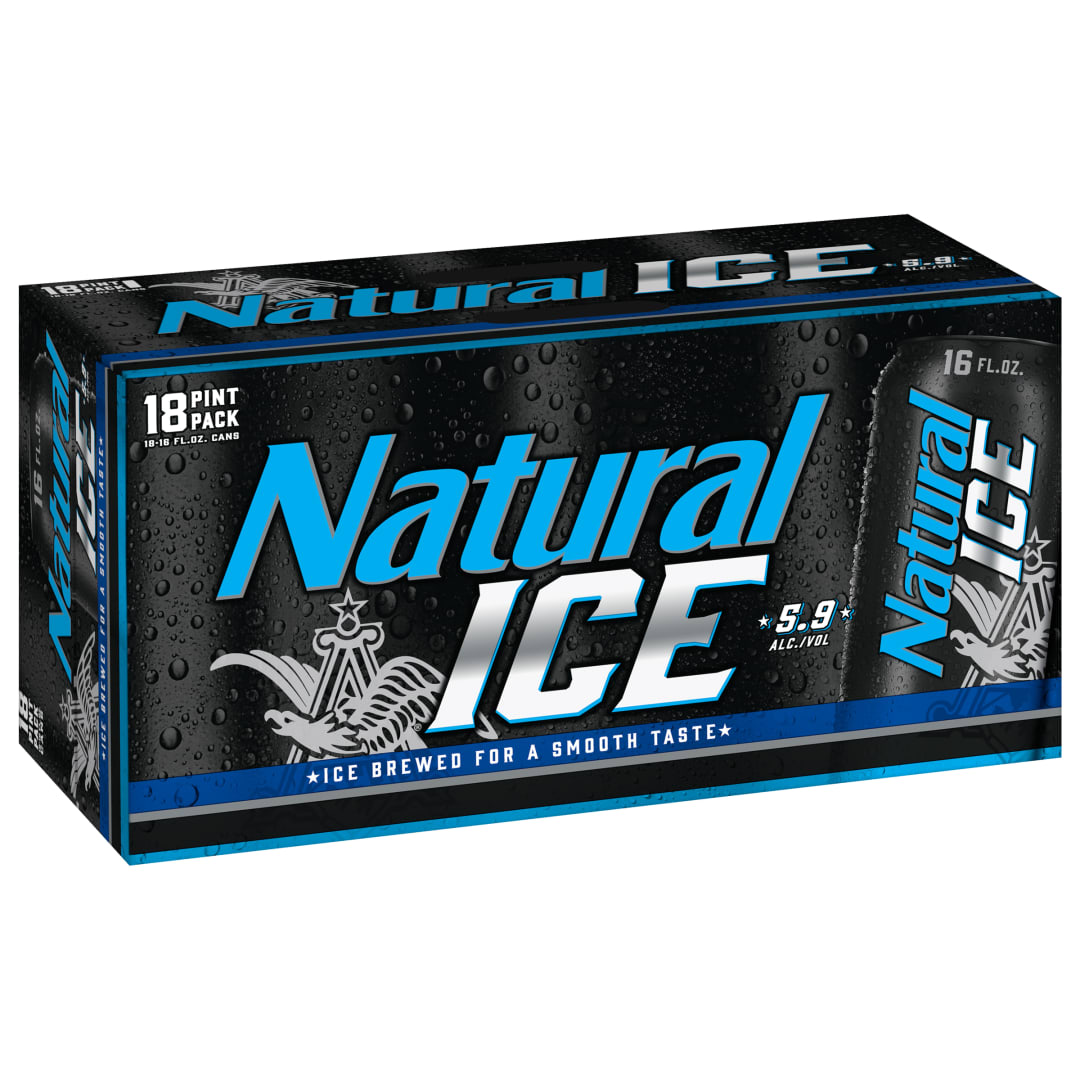 Natural Ice Beer 18 - 16 fl oz Cans