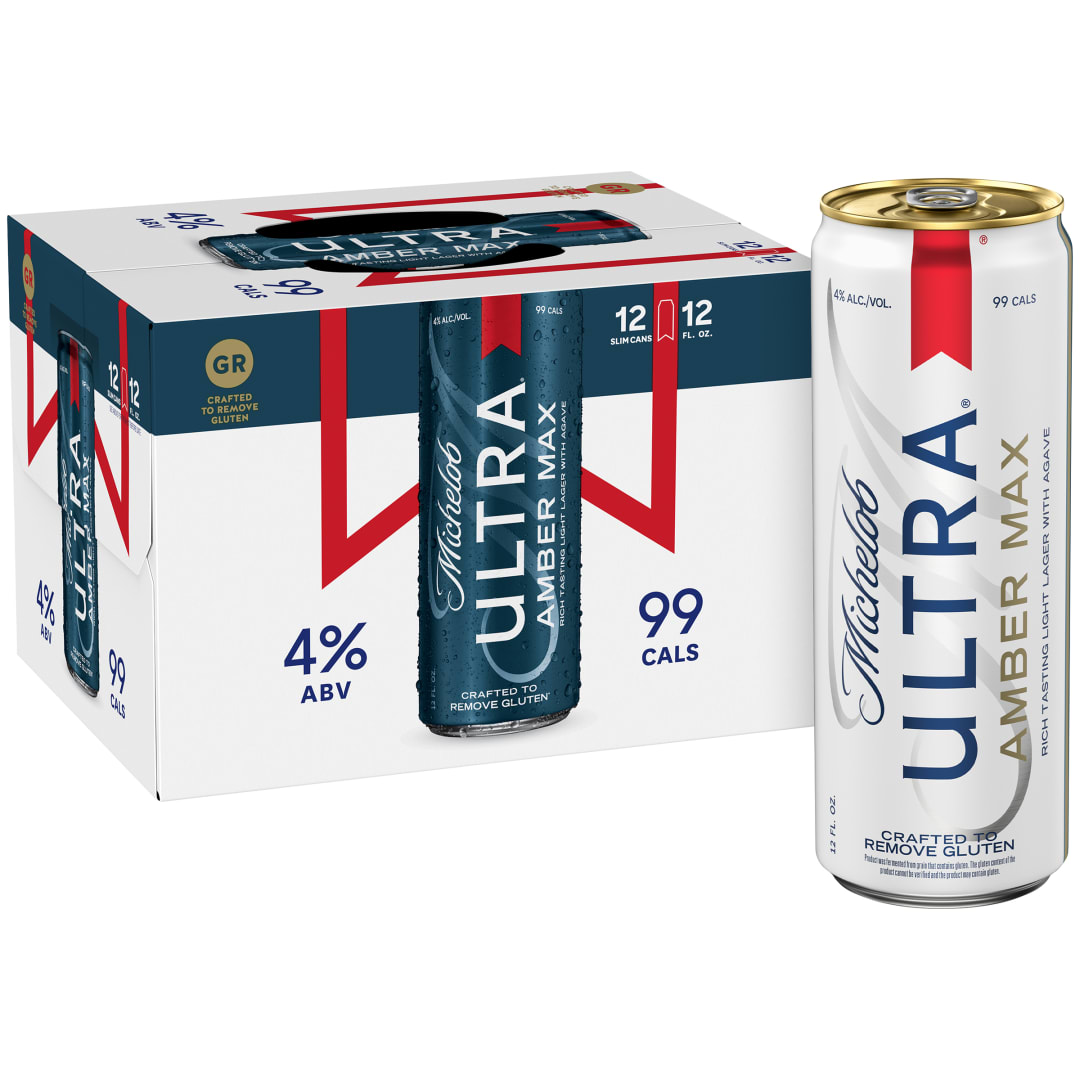 Michelob ULTRA Amber Max American Lager Beer 12 Pack, 12 fl oz Cans