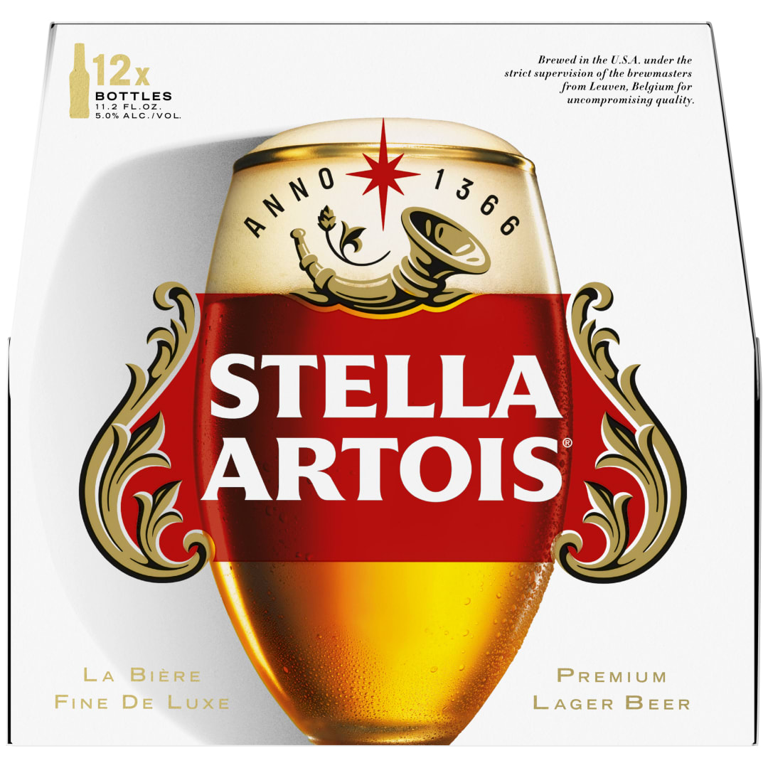 Stella Artois Beer 12 - 11.2 fl oz Bottles