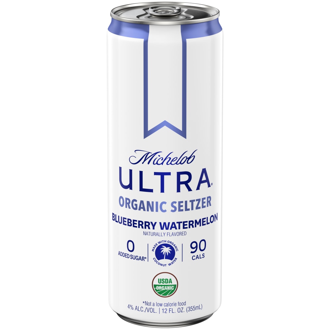 Michelob Ultra Organic Seltzer Blueberry Watermelon 12 oz Single CAN Sleek 4ABV