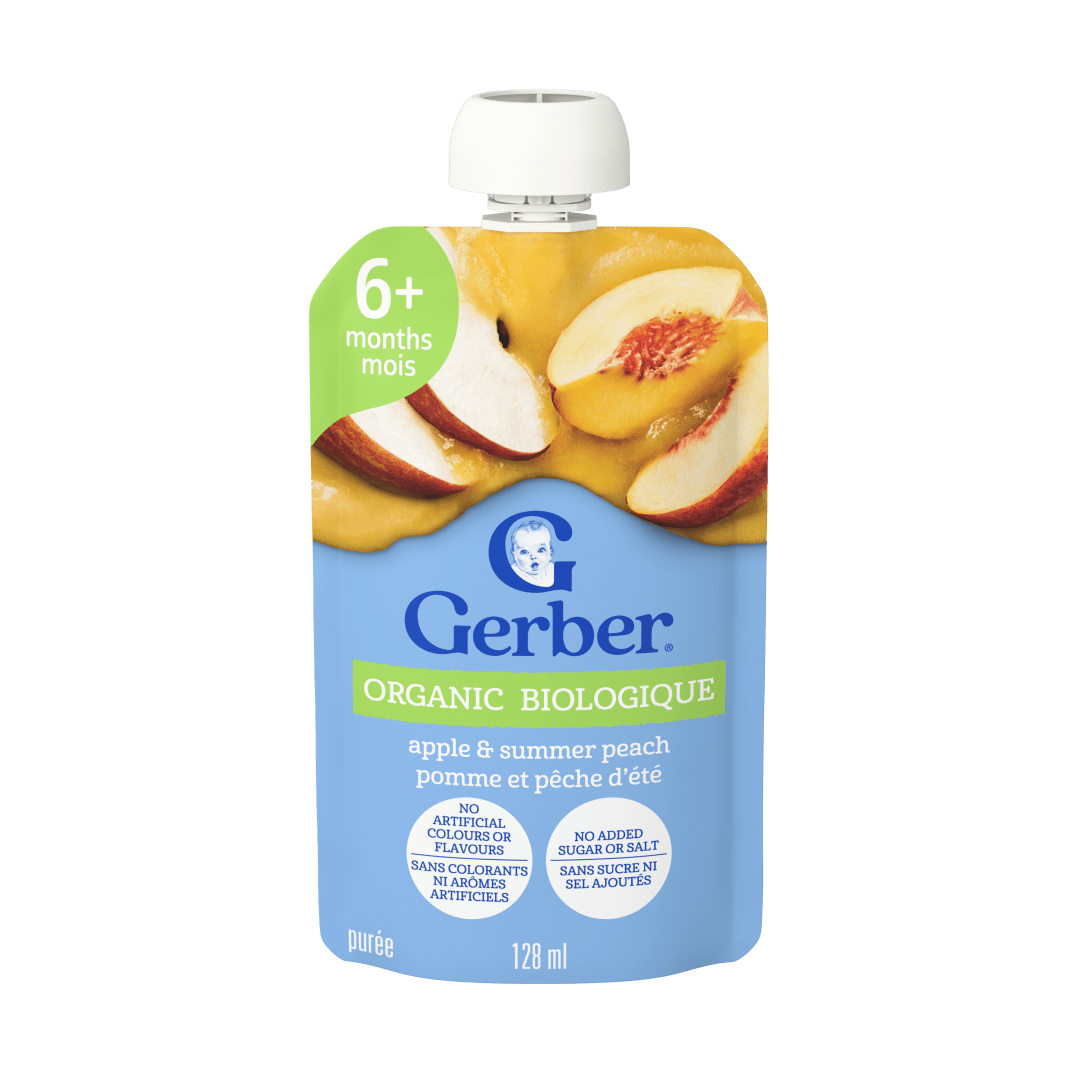 GERBER Orgnc Puree AppPeach 12x128mlCA